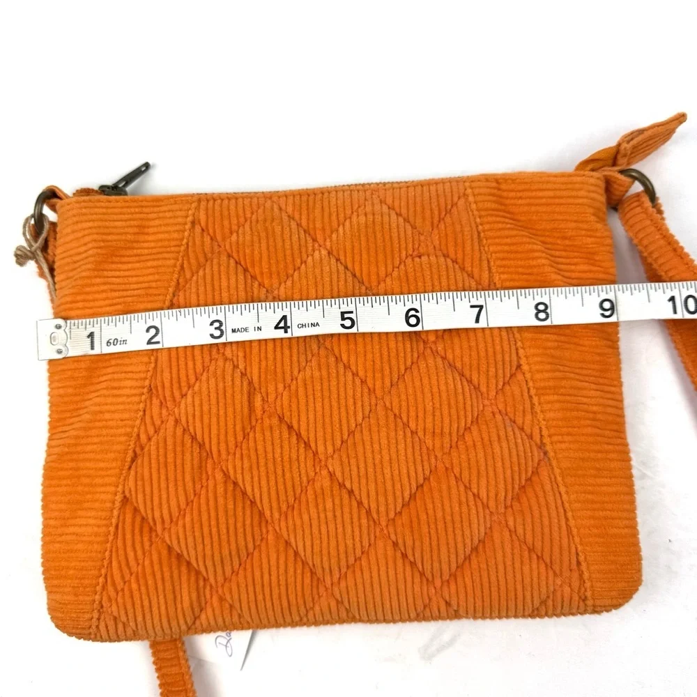 CottnCurls Handbag Tuscan Sling‎ Crossbody Bag Orange Corduroy Brand New